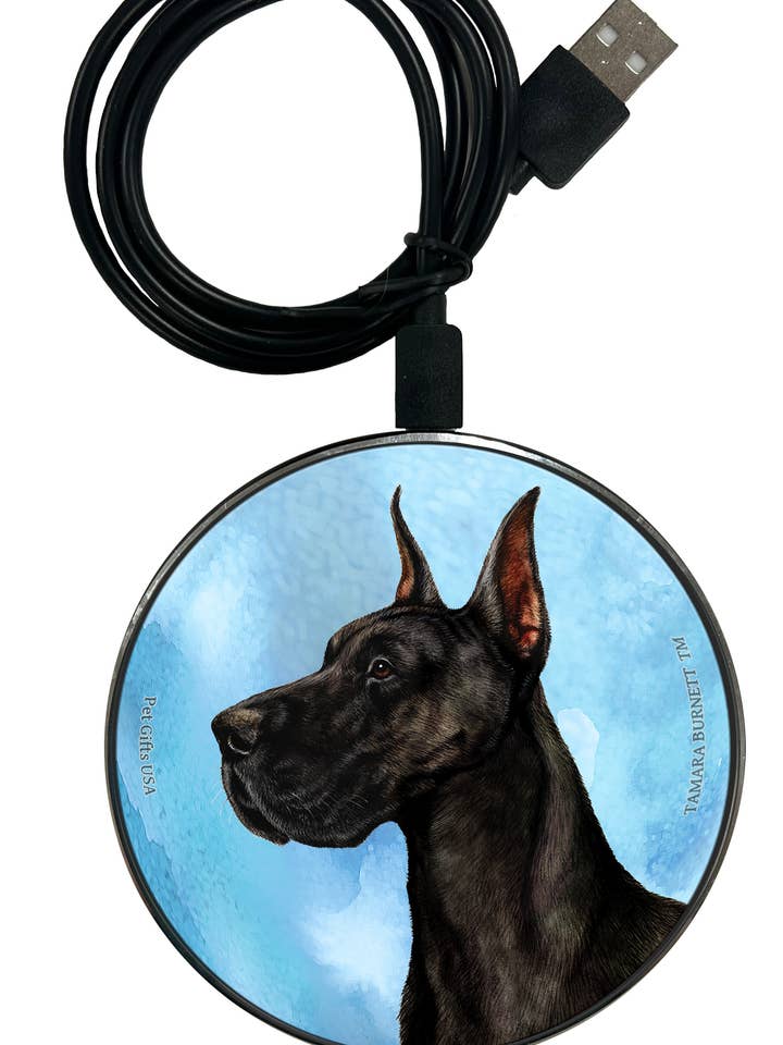 Carregador de Telemóvel Zoomies - Dogue Alemão Preto com Orelhas Cortadas por atacado de Pet Gifts USA, LLC