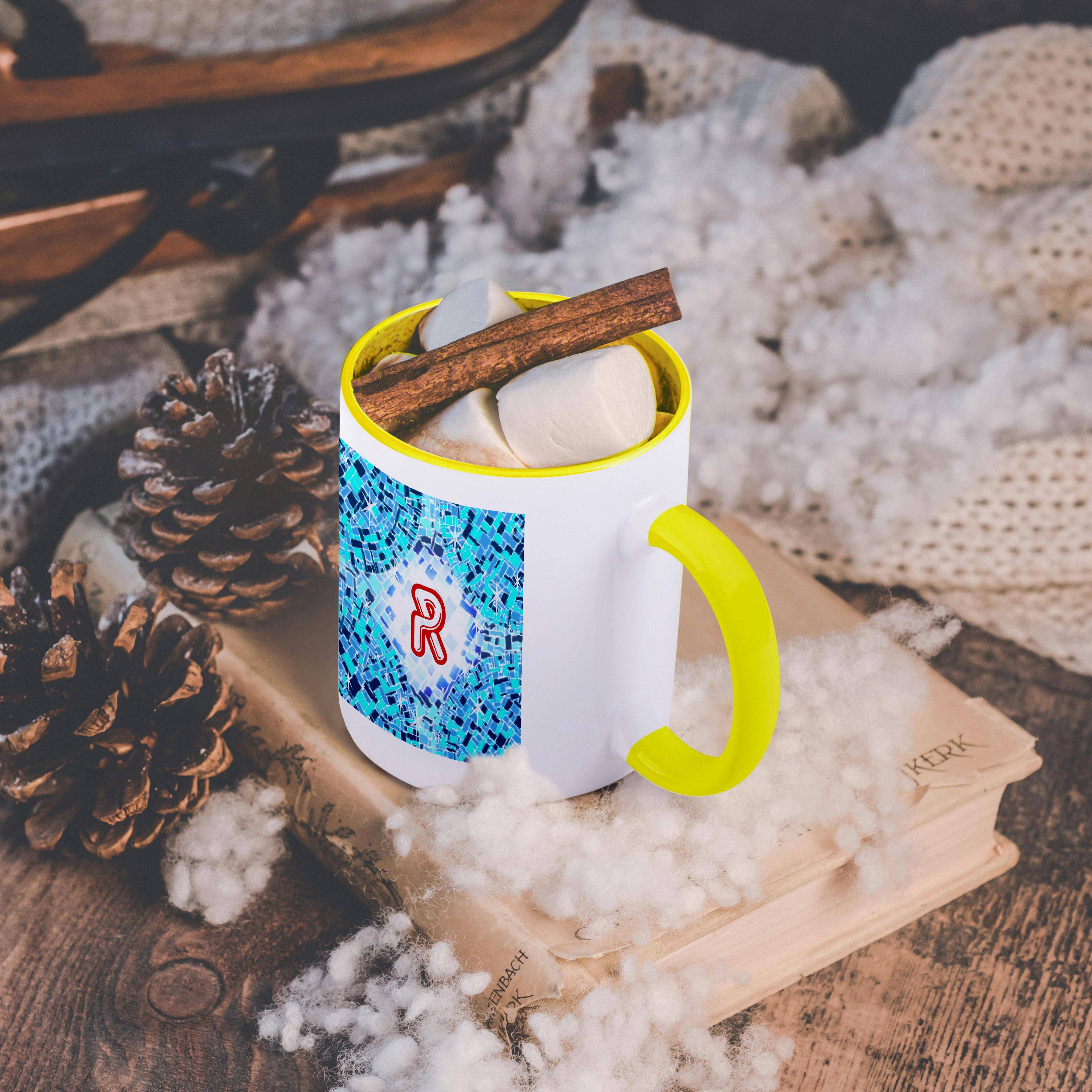 3dRose - Wholesale Coffee Mug - 3dRose, Initial R- Swimming Pool Reflections with Pool Float Initial in Red, Mug5