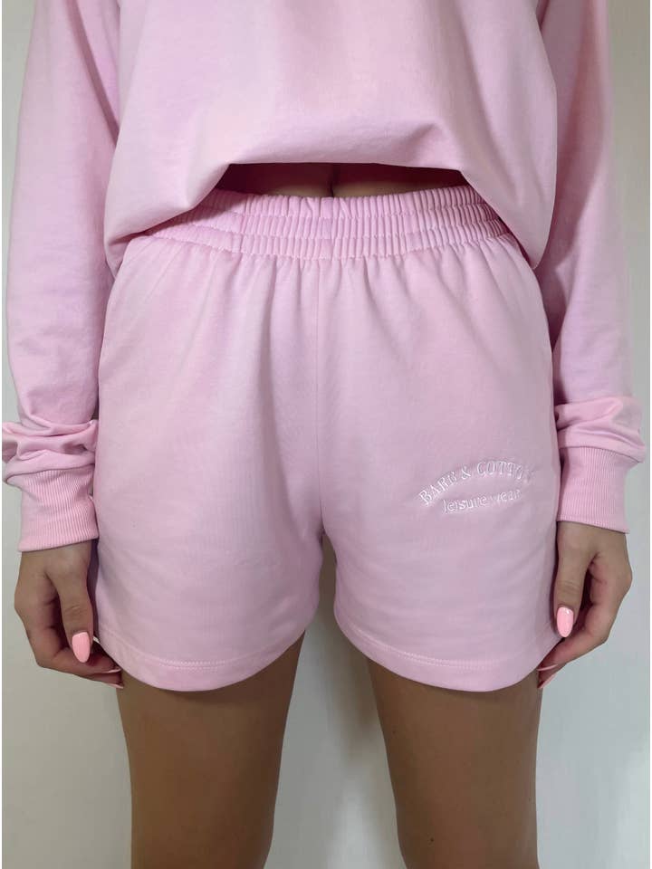 BARB & COTTON - Wholesale Tracksuit - Women's - Baby Pink Short Tracksuit1