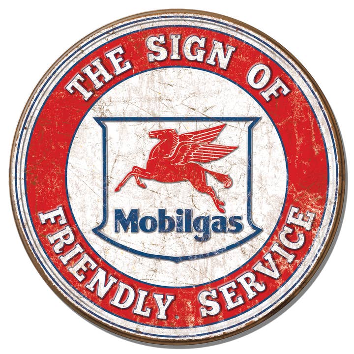 RUND - Mobil - Venlig service Tin Sign for engroshandel hos Desperate Enterprises