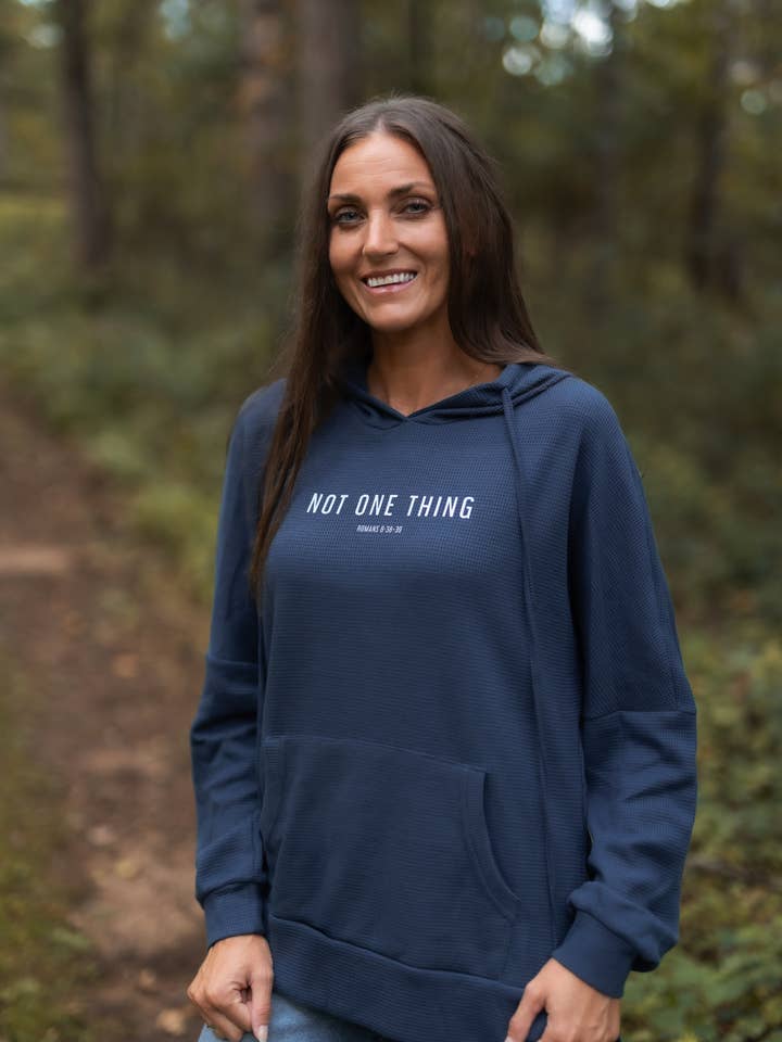 Romans 8:38 - Not One Thing - Waffle sweatshirt for wholesale by Six Notes Christian Clothing