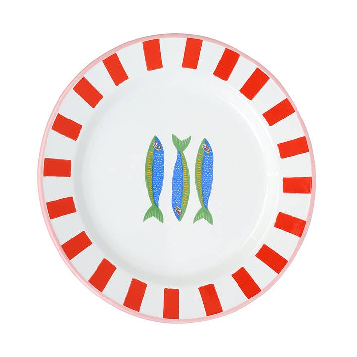Bon Appetit Fish Enamel Plate - 20cm for wholesale by Talking Tables UK