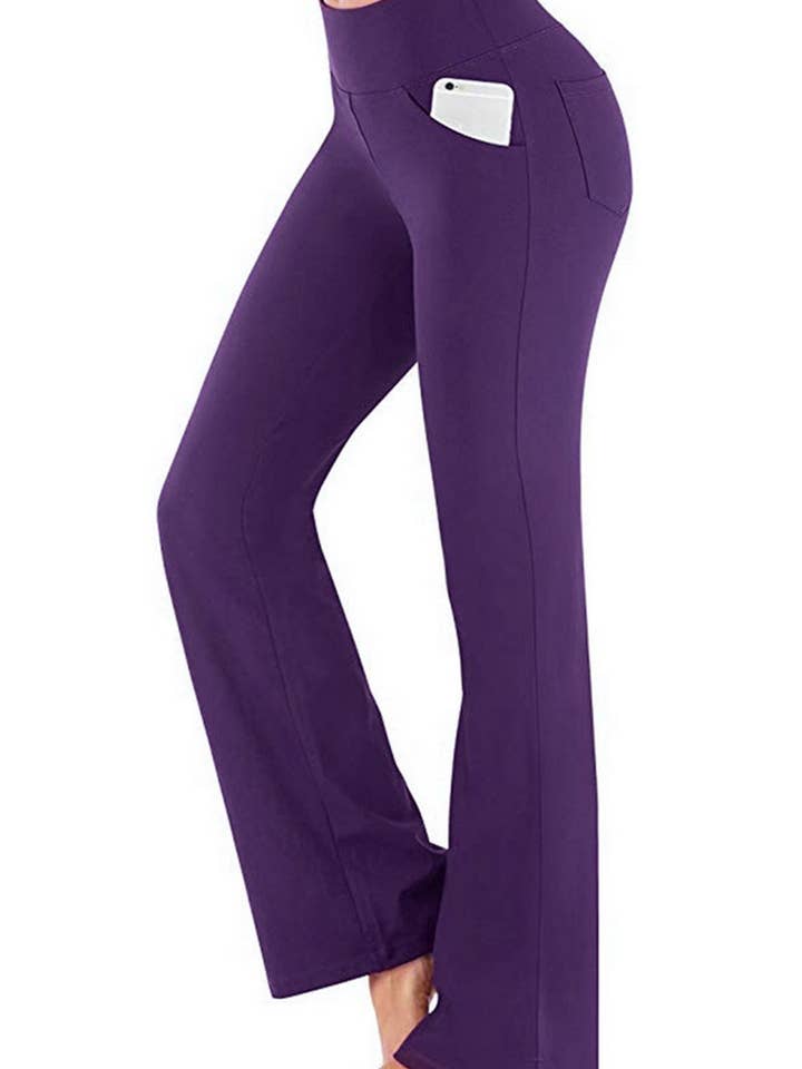 NINEXIS - Wholesale Pants - Women's - CWBLP1333_HIGH-WAISTED FLARED YOGA WIDE-LEG TROUSERS