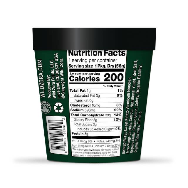 Wild Zora - Wholesale Soup - Chicken Noodle-Vermicelli Noodle Soup in a Cup