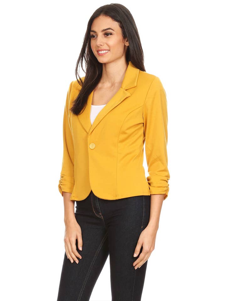 MOA COLLECTION - Venta al por mayor Blazer - Mujer - Blazer largo hasta la cintura con cierre de un botón para mujer (paquete abierto)29