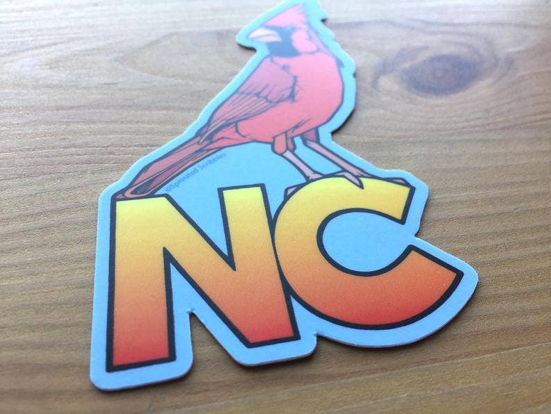 Sprouted Scribbles - Wholesale Sticker - North Carolina Sticker - NC Cardinal Bird Travel Nature4