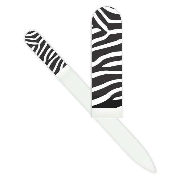 Zebra Print Glass Nail File for wholesale by Smart Charms
