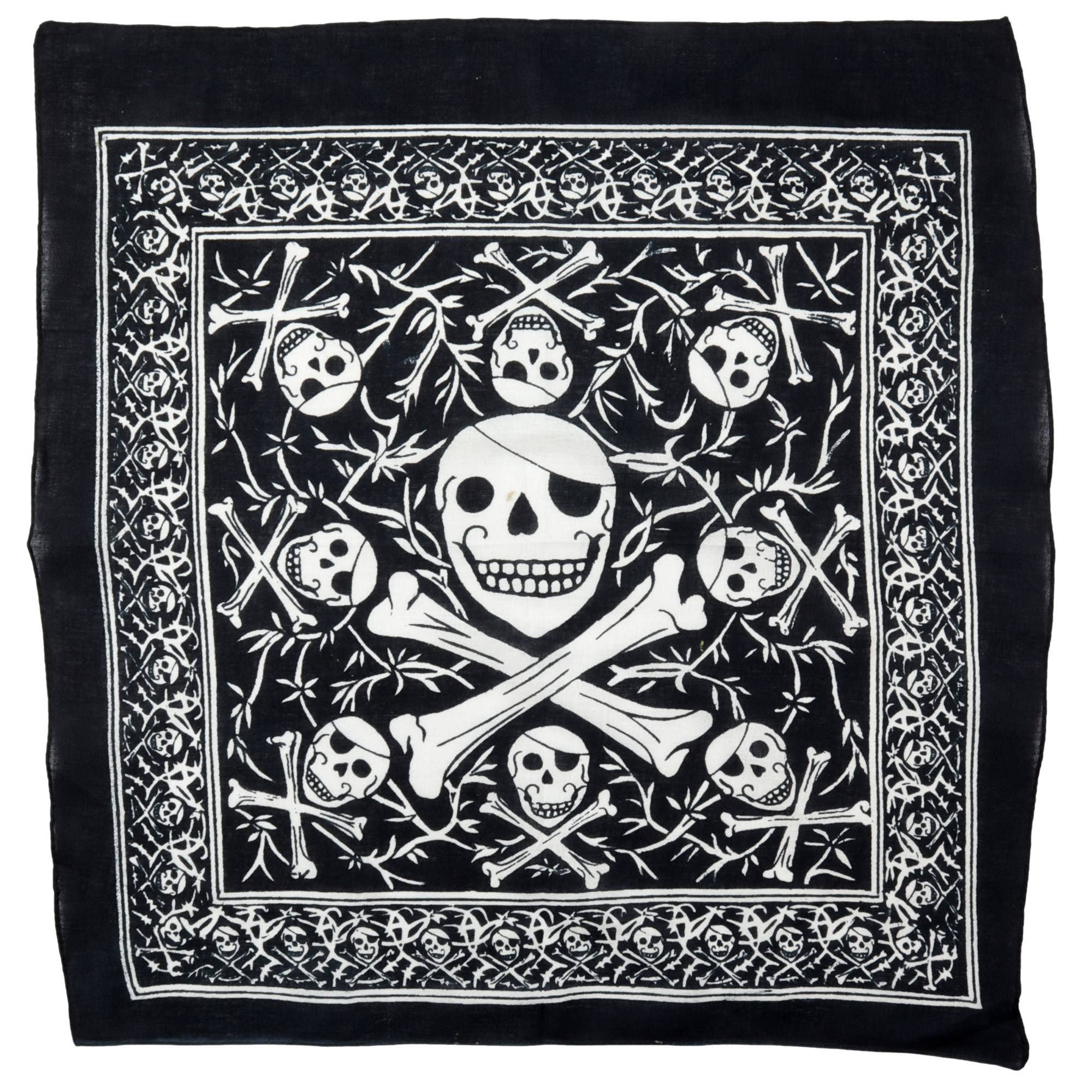 Tribal Trade GmbH - Wholesale Scarf - Unisex - Bandana scarf skull biker black and white headscarf scarf1