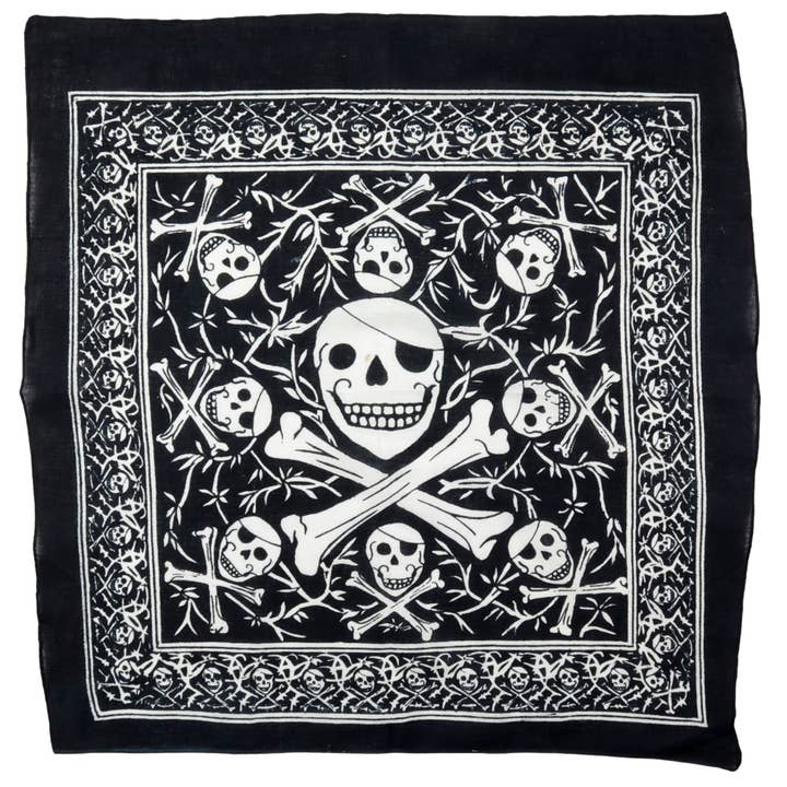 Tribal Trade GmbH - Wholesale Scarf - Unisex - Bandana scarf skull biker black and white headscarf scarf1