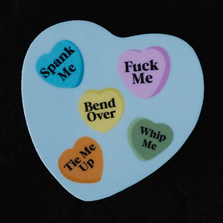 "Kinky" VDay Hearts 2.5" Sticker for wholesale by Smut & Stick