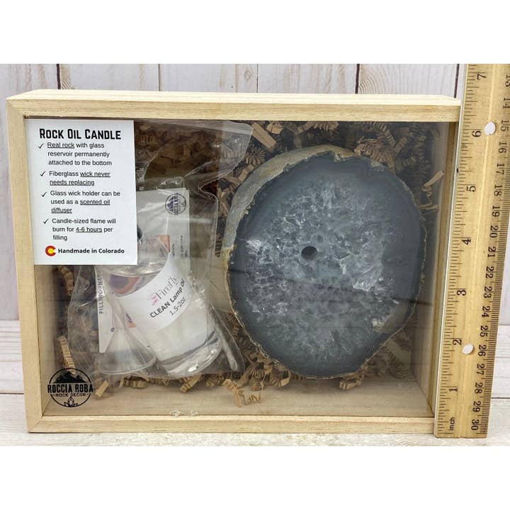 Roccia Roba - Wholesale DIY Craft Kit - ROCK CANDLE KIT - thick agate slab10
