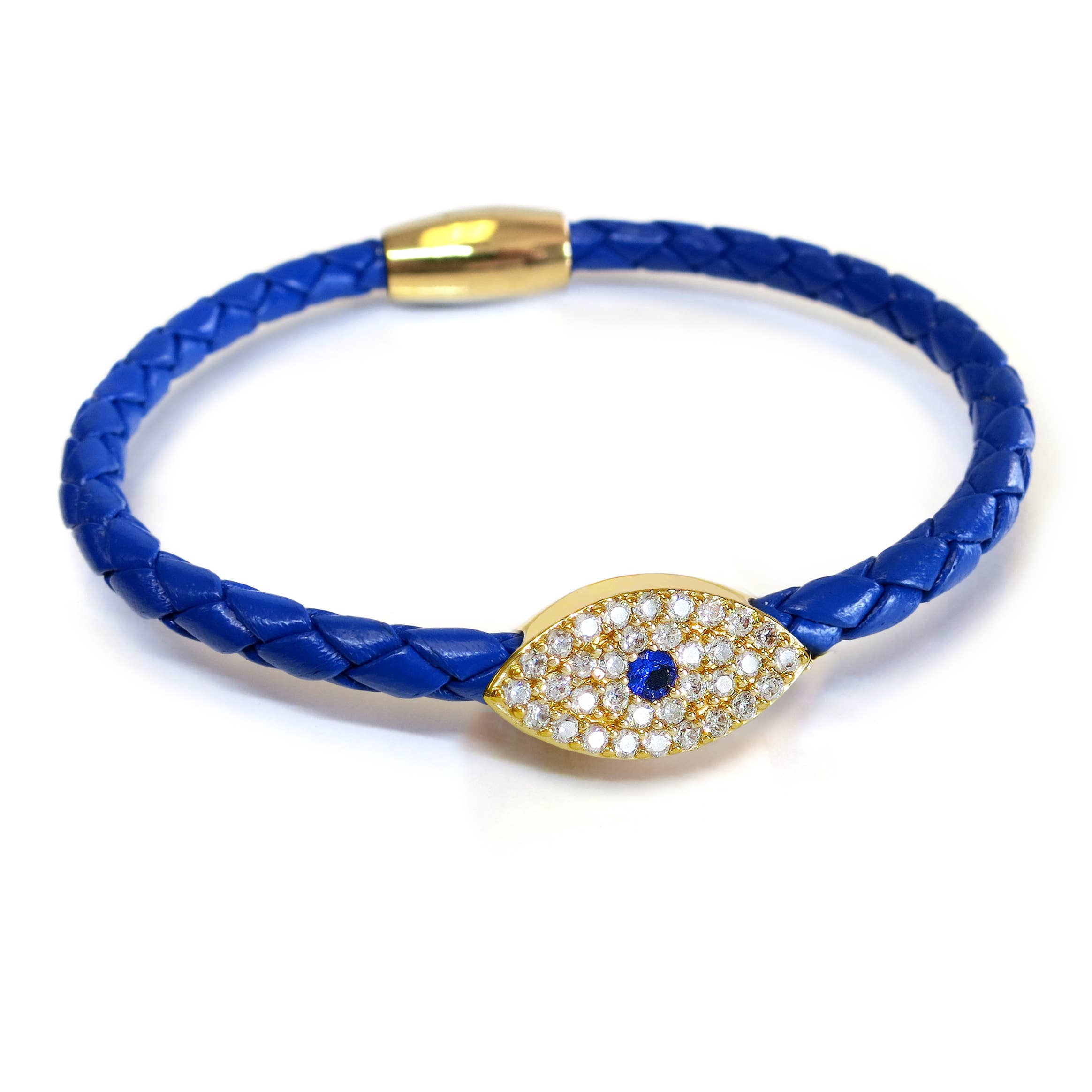 Liza Schwartz Jewelry - Wholesale Charm/Dangle Bracelet - Evil Eye Sapphire Bracelet Gold - Click for Color Options5