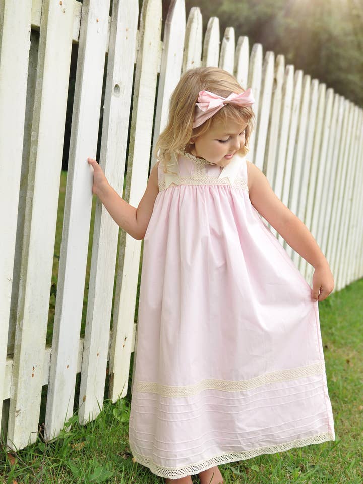 Posh Pickle - Wholesale Dress - Kids - Cambridge Pink Sleeveless Heirloom Dress2