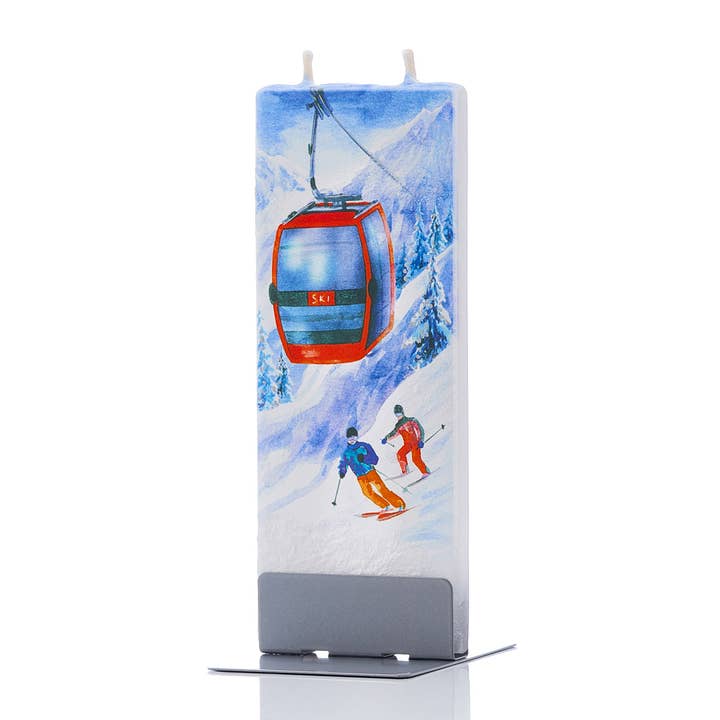 Flat Handmade Candle - Ski Lift Wih Skiers for wholesale by Flatyz Candles