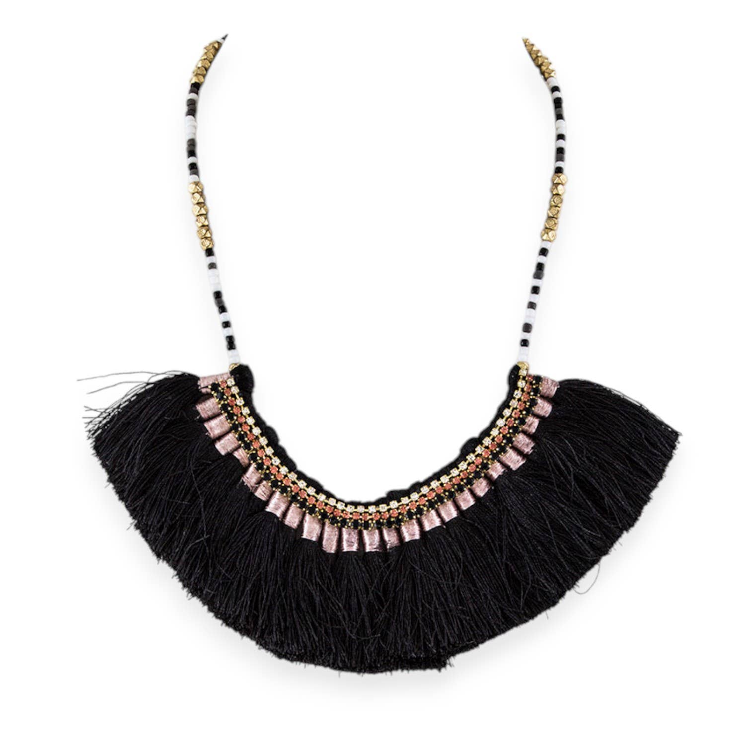 LA Jewelry Plaza - Vendita all'ingrosso Collane a bavaglio - Collana con Perline e Nappe Statement1