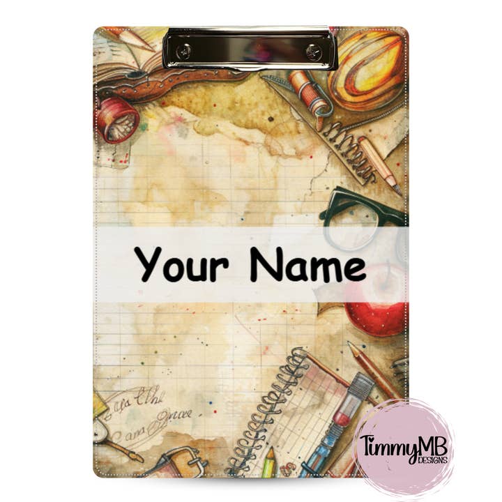 Schulbedarf: Retro 2 - Individuelles Klemmbrett für den Großhandel von TimmyMB Designs