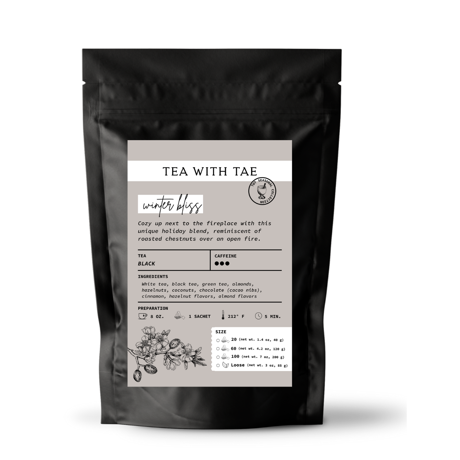 Tea with Tae - Wholesale Loose Tea - Winter Bliss Holiday Loose Leaf Tea Pouch (3oz or 1lb)0