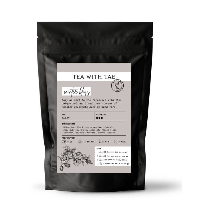 Tea with Tae - Wholesale Loose Tea - Winter Bliss Holiday Loose Leaf Tea Pouch (3oz or 1lb)