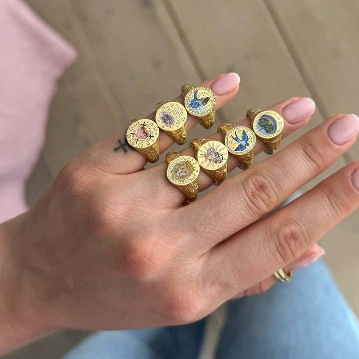 ACCITY - Wholesale Cocktail/Statement Ring - Stainless Steel Fashion Painted Rhinestone Ring_CWMM5706