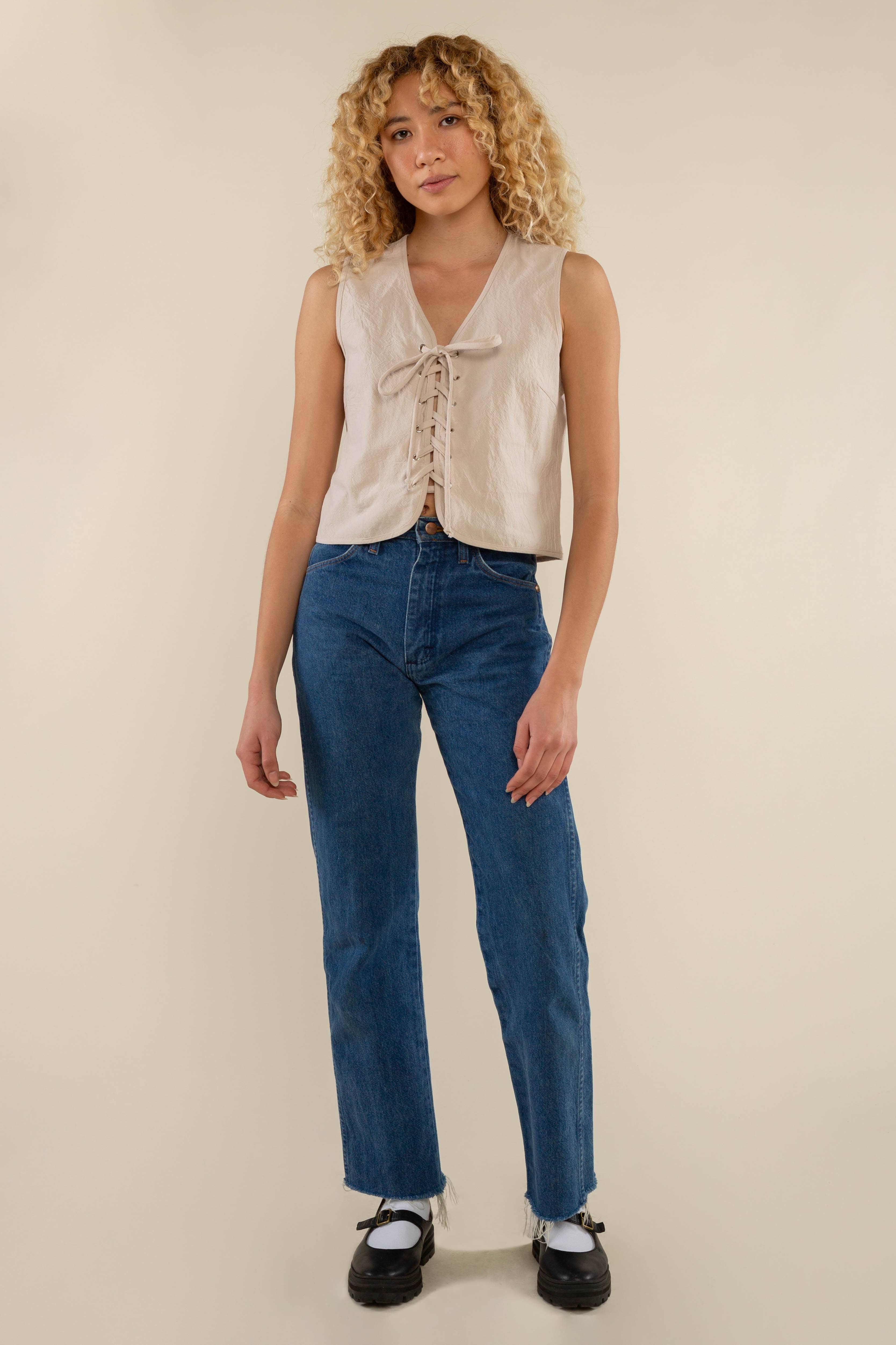 NLT - Venta al por mayor Camiseta sin mangas - Mujer - Camiseta sin mangas Parker con cordones y ojales, talla grande7