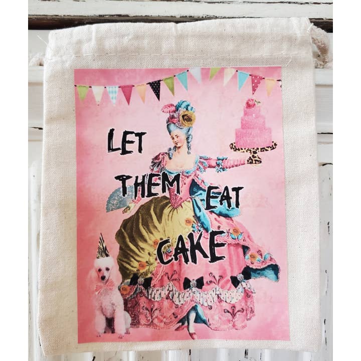 Little Heart Designs - Vendita all'ingrosso Buste regalo - Sacchetto regalo in tela di cotone Maria Antonietta Let Them Eat Cake