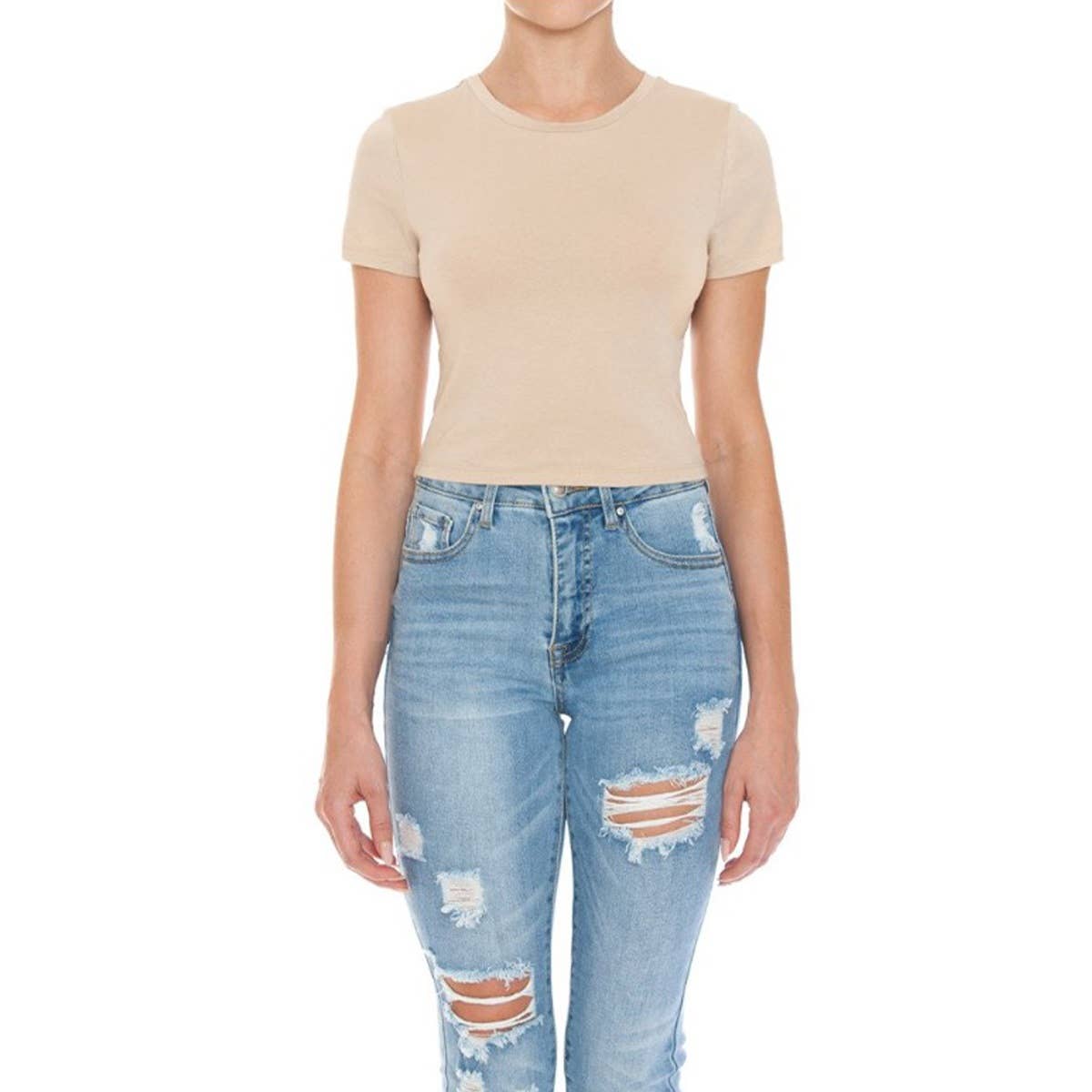 UP CLOTHING - Vente T-shirt – femme - T-SHIRT COURT À MANCHES COURTES ET COL ROND31