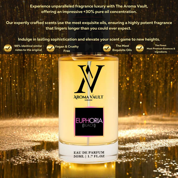 The aroma vault - Venta al por mayor Perfumes/agua de colonia - Inspirado en Black Opium | Euforia (negro)8