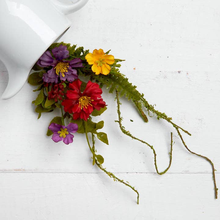 Factory Direct Craft - Wholesale Artificial Flowers - 12" Artificial Mixed Wild Flowers and Greenery Pick1