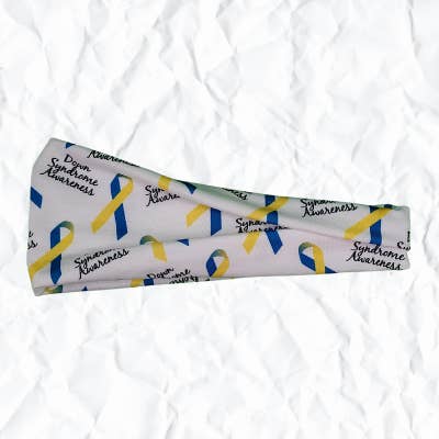 Modern Jersey Tri-Fold - Down Syndrome Awareness for wholesale by Fitness Fox Headbands