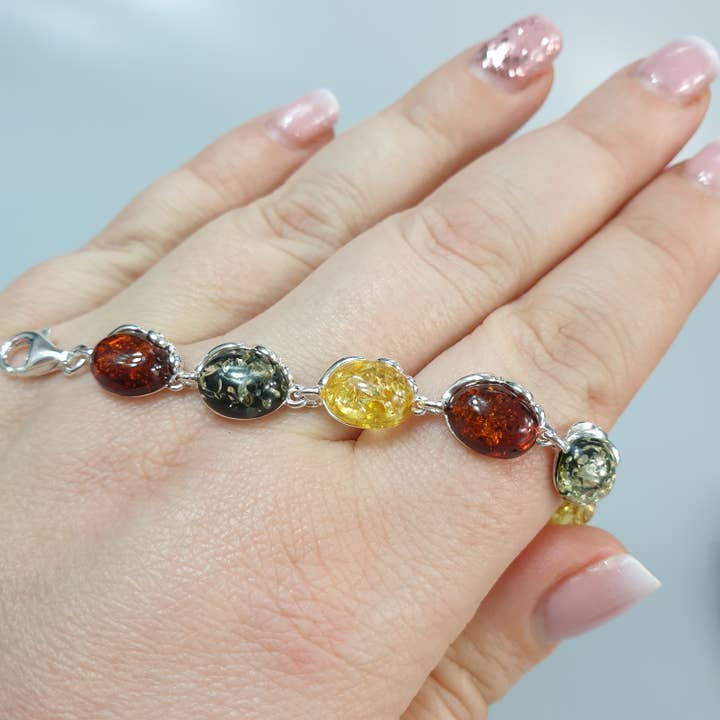 AmberLithuania - Wholesale Beaded Bracelet - Sterling silver 925 bracelet Baltic Amber bracelet handmade4