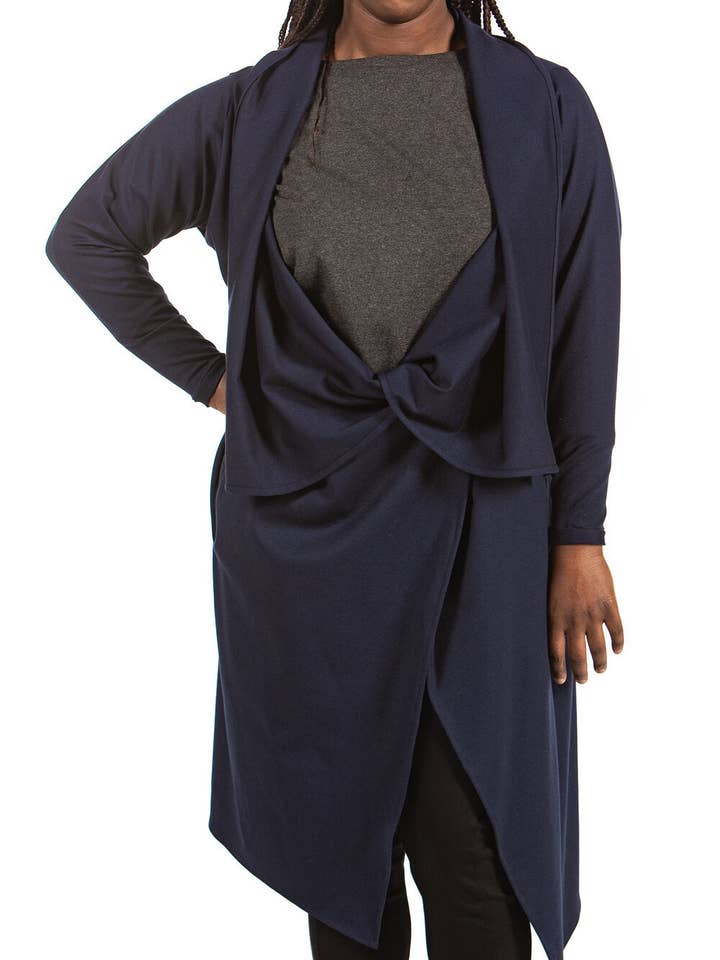 Knieriem Designs - Wholesale Jacket - Women's - Draped Long Sleeve Ponte Jacket4