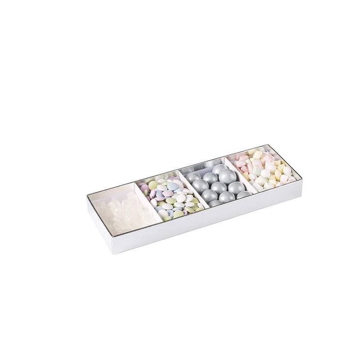 Hammont - Wholesale Gift Box - Four Section Silver Tray - 4 Packs Gift Box With Clear Cover
