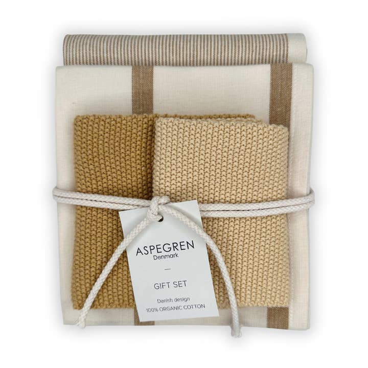 Presentset - Ekologisk bomull - Set om 4 - Solrosfrö för wholesale av Aspegren Denmark