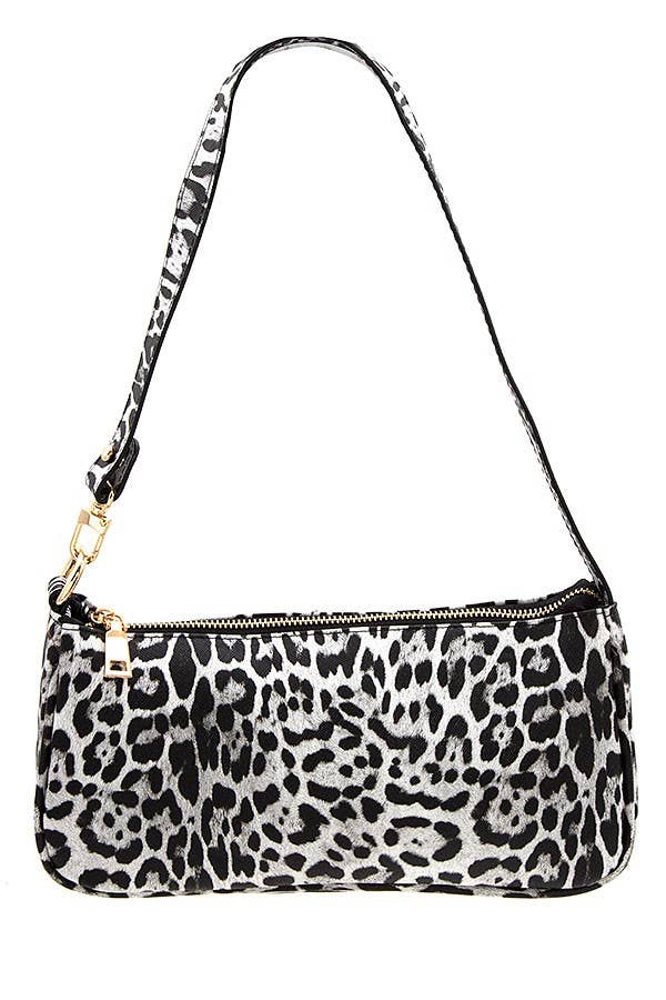 Andrea Bijoux - Wholesale Shoulder Bag - Women's - Animal Print Faux Leather Baguette Bag0