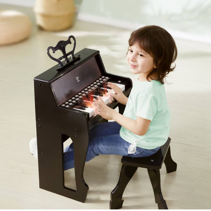 Hape Toys - Wholesale Musical Toy - Kids & Baby - Learn with Lights Black Piano with Stool3