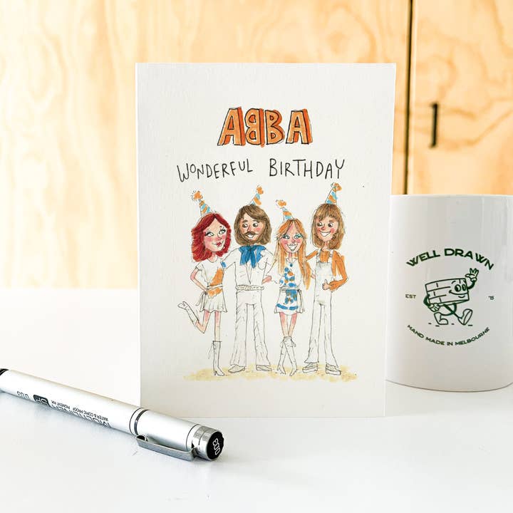 Well Drawn - Wholesale Birthday Card - Abba wonderful birthday