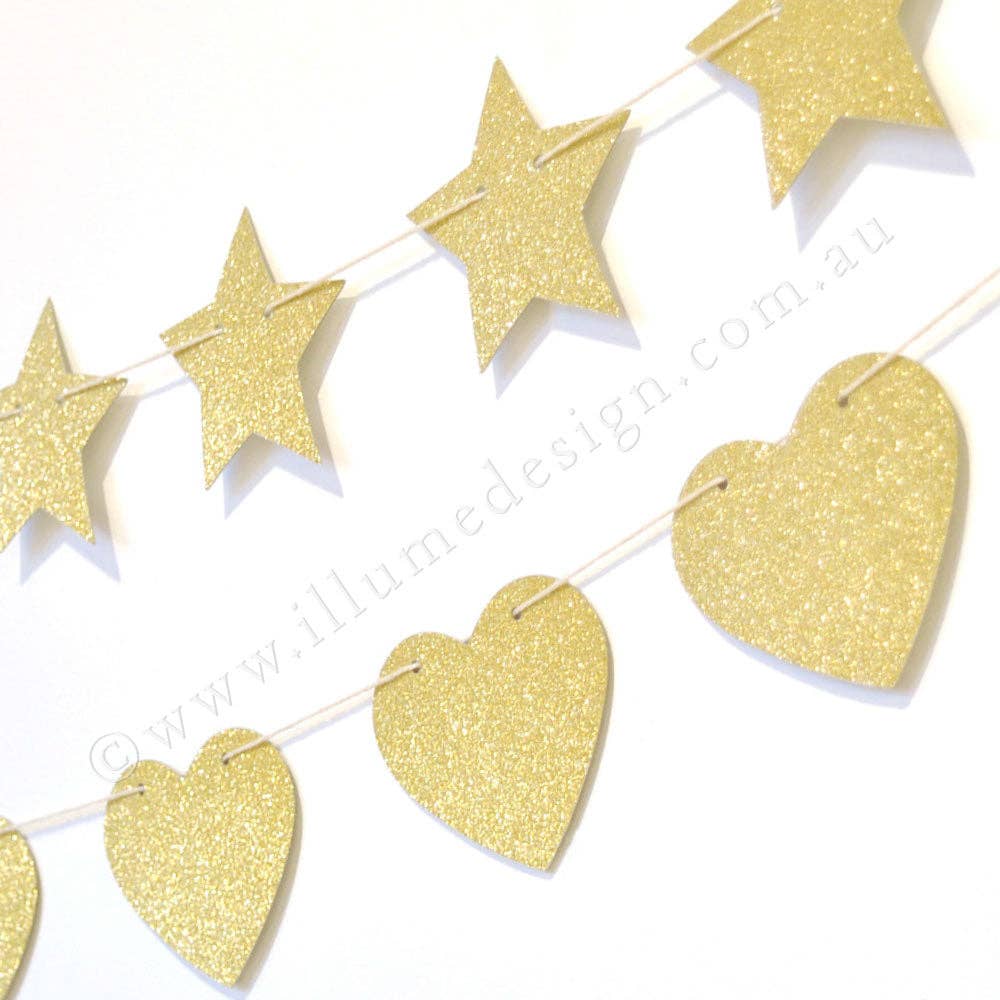 Illume Partyware - Wholesale Slingers - Gouden en zilveren glitter star omkeerbare slinger1