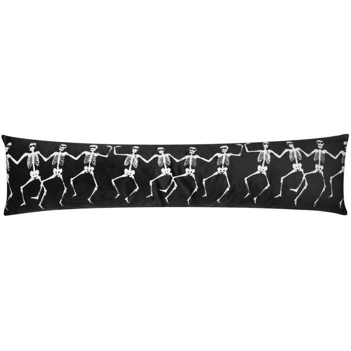 Skeletons Velvet Draught Excluder Black for wholesale on Faire1