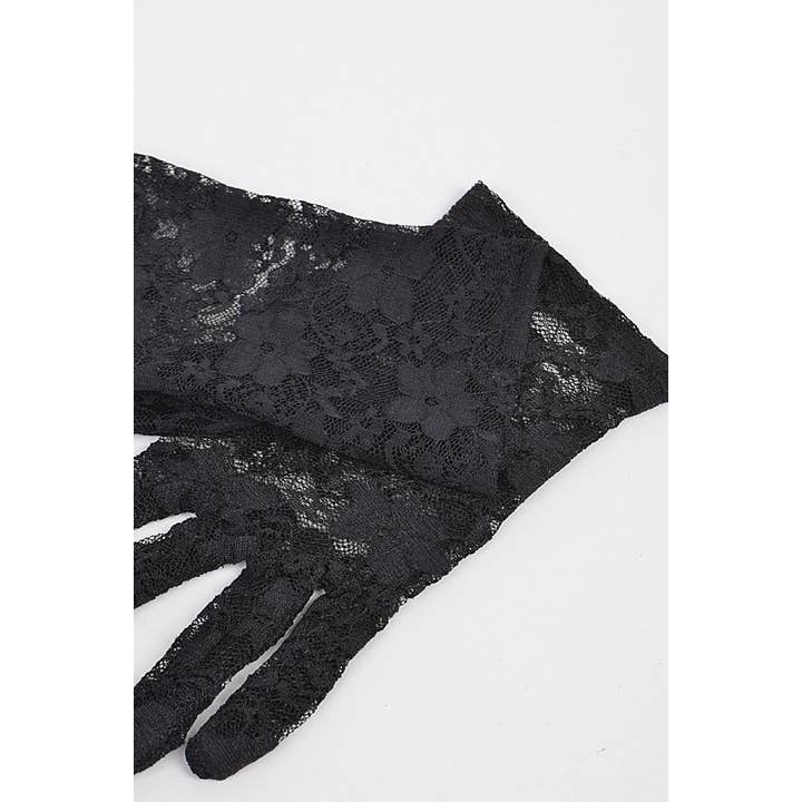 Black Flower Fishnet Glove TT8373BK for wholesale on Faire2