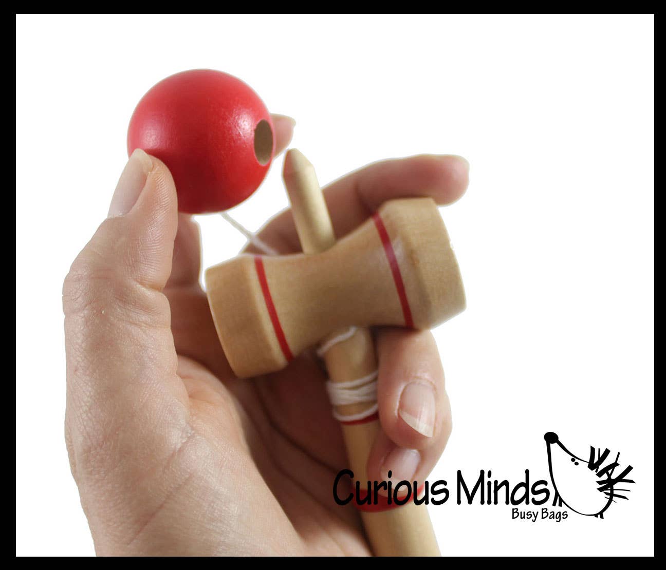 Curious Minds Toys - Wholesale Wood Toy - Kids - 1 Kendama Small Wood Ball and Cup Wooden Mexican Yo Yo Toy Y1