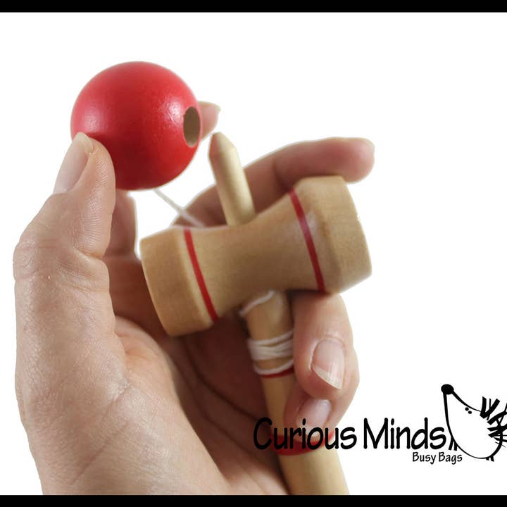Curious Minds Toys - Wholesale Wood Toy - Kids - 1 Kendama Small Wood Ball and Cup Wooden Mexican Yo Yo Toy Y1