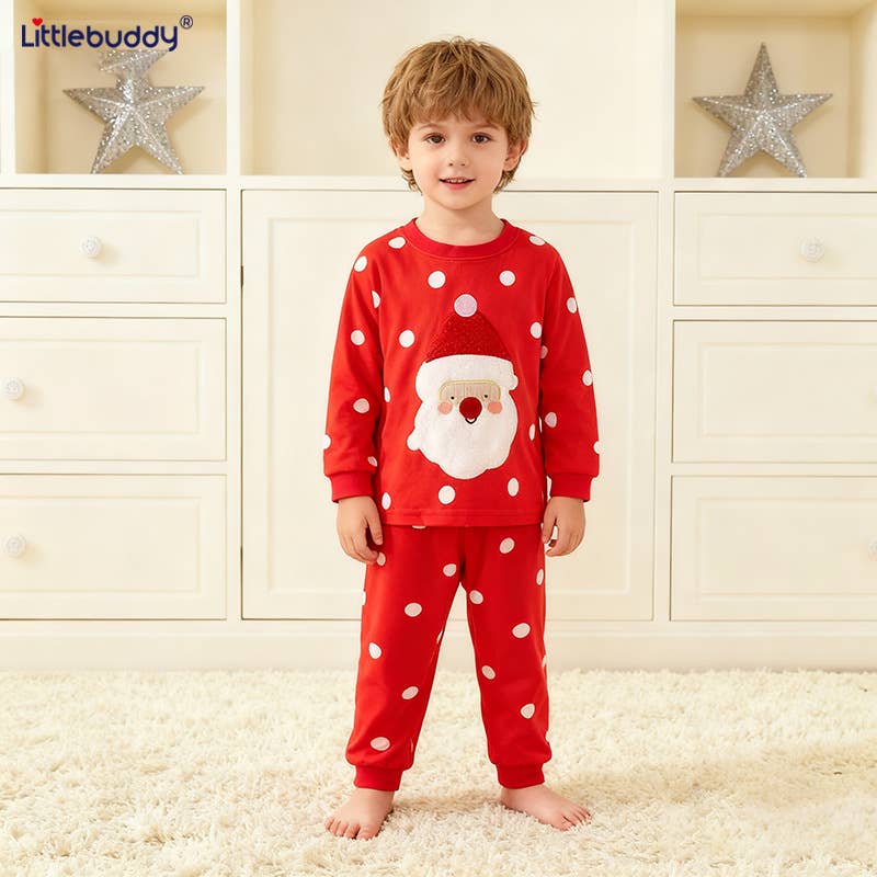 PatPat - Wholesale Sleepwear Set - Kids - Kids Santa Polka Dot Pajama Set (Non PatPat Tag)3