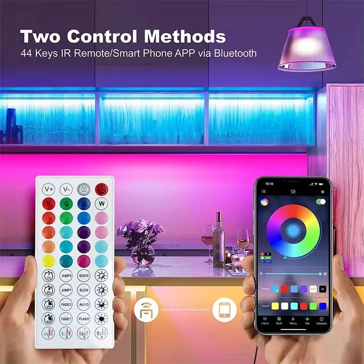 Wittbizz Snacks - Wholesale String Lights - RGB LED Strip Lights 100ft - Remote & App Control, Music Sync, Waterproof, DIY3