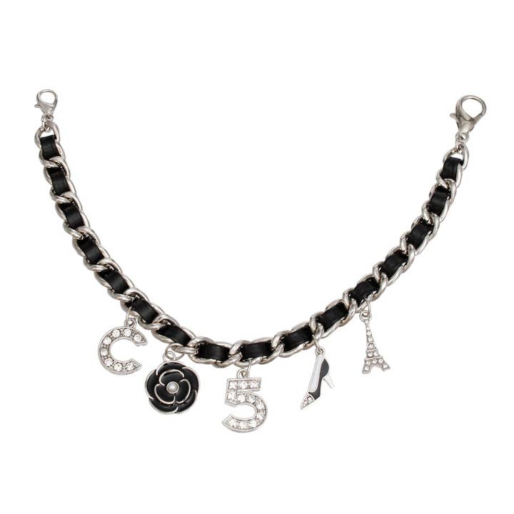 Mini Bucket Black Quilted Silver Camellia Luxe Bag for wholesale on Faire3