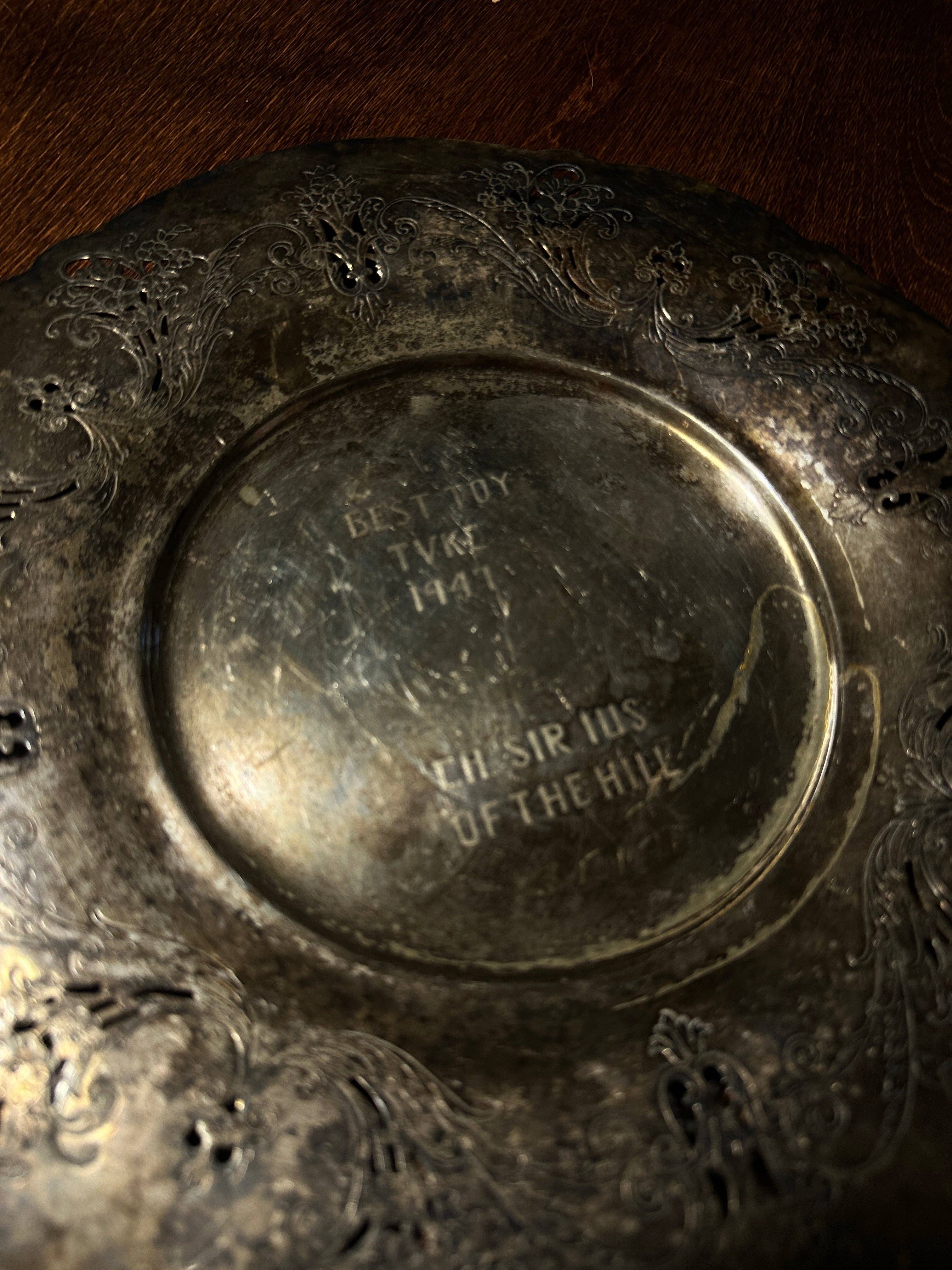 Viridian Eclection - Wholesale Platter - 1947 Wm. Rogers Marigold Silverplate Presentation Platter, Knoxville Tennessee3