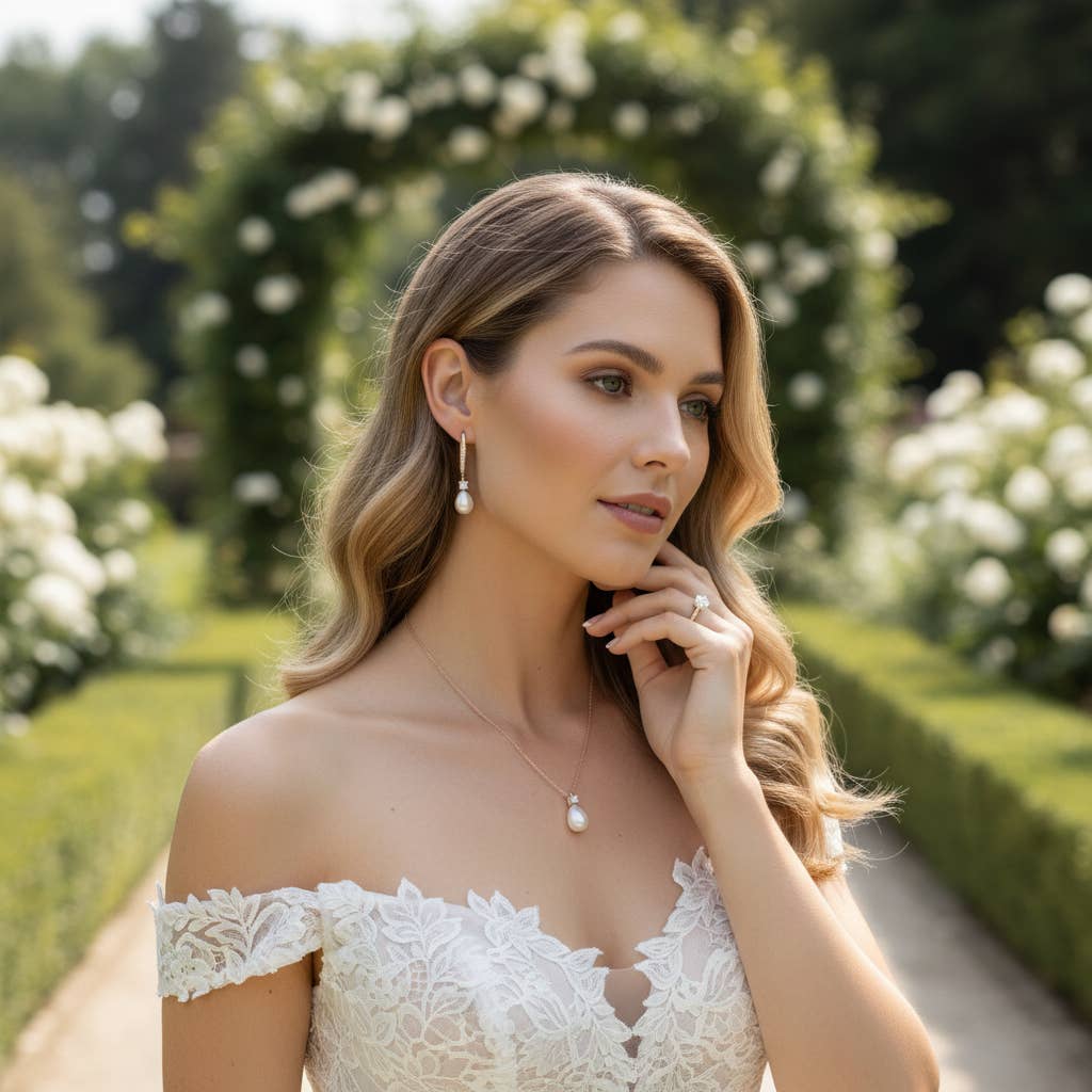 Athena Bridal Jewellery – wholesale Pendant/charm necklace – CZ COLLECTION - VINTAGE HEIRLOOM NECKLACE - CZNK72 SILVER3