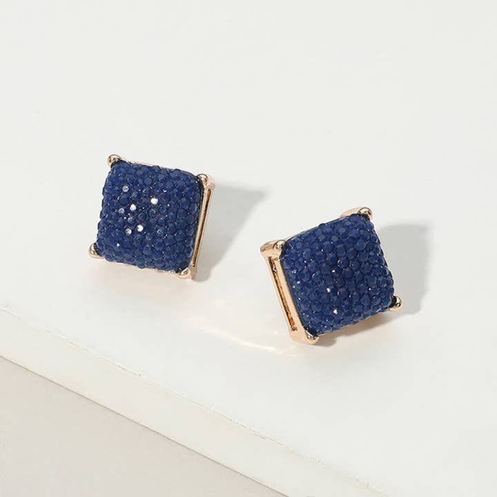 Sensibling Corp. - Wholesale Stud/Post Earrings - Square Cushion Embossed Stud Earrings10