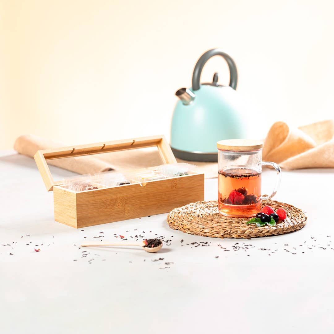 Fustik - Vendita all'ingrosso Scatole decorative - Scatola di bambù per infusi - 4 scomparti1