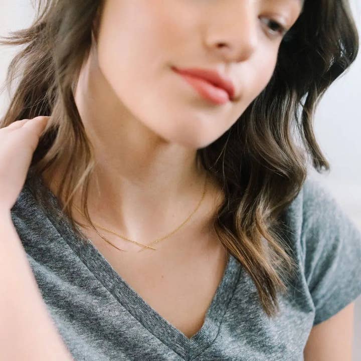 Honeycat Jewelry - Wholesale Pendant/Charm Necklace - X Bar Necklace3