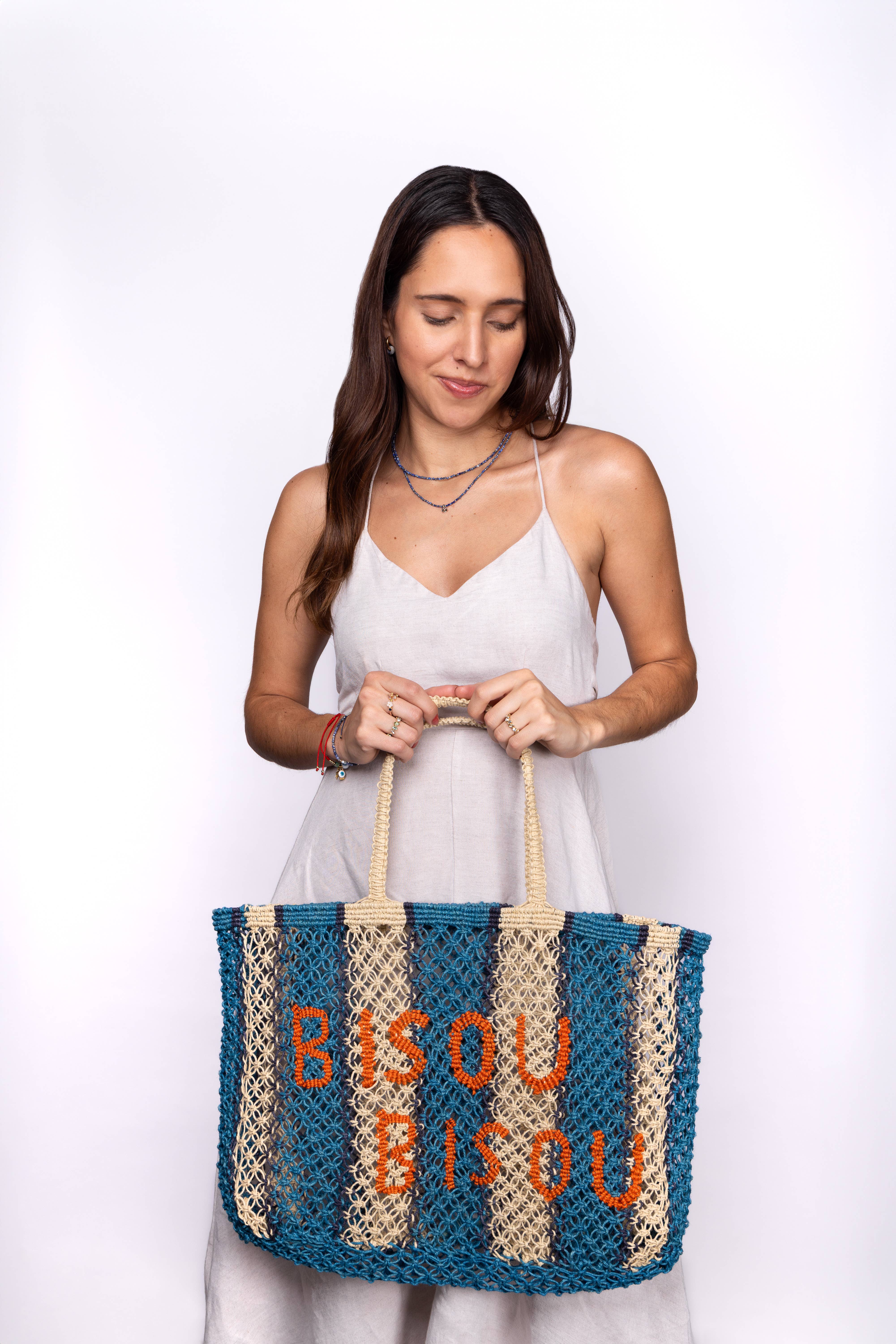 Tin Marin - Wholesale Tote bag – Women's - Bisou Bisou Woven Jute Tote3